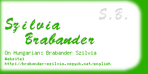 szilvia brabander business card